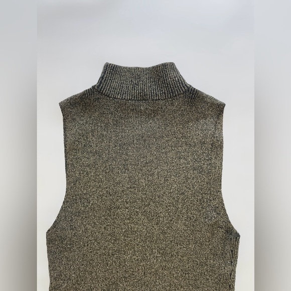 A.L.C.‎ Knit Gold Black Sleeveless Turtleneck Top Size S - Picture 4 of 4